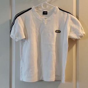 Aero Drome Active White V Neck Mens T-Shirt